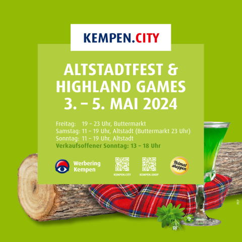 Plakat zum Altstadtfest und Highland Games 2024