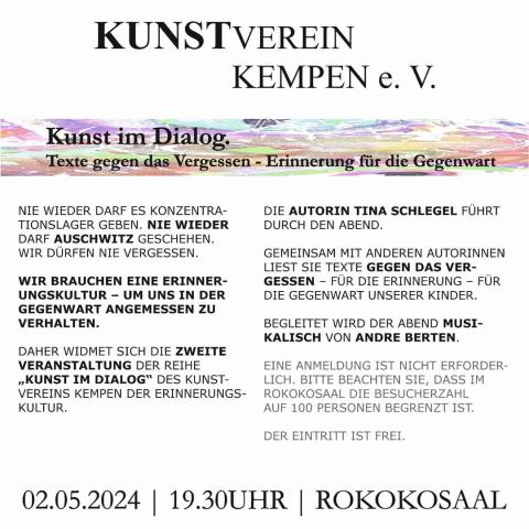 Plakat Kunst im Dialog vom Kunstverein Kempen e.V.