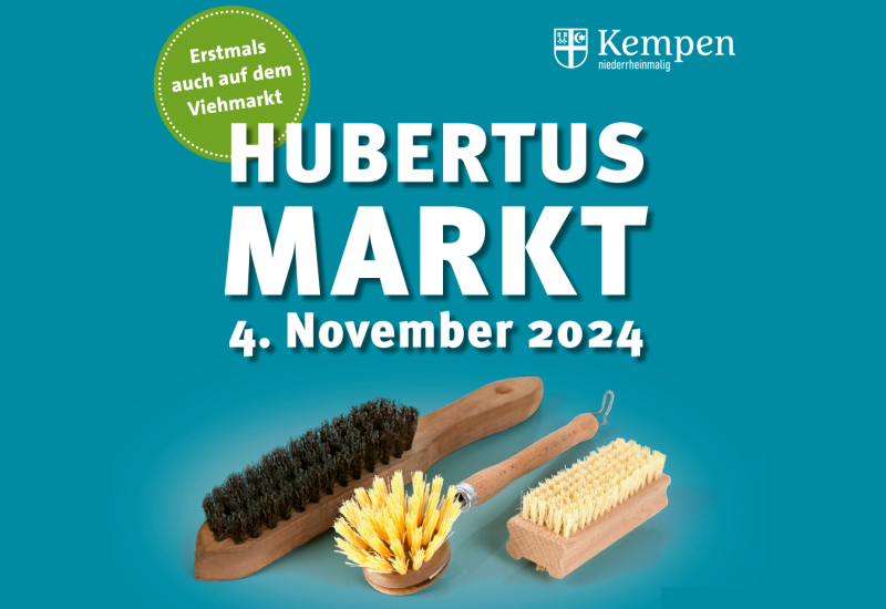 Verschiedene Gemüsebürsten auf dem Plakat zum Hubertusmarkt 