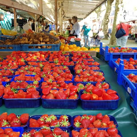 Erdbeeren auf Wochenmarkt