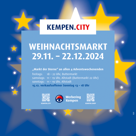 Plakat mit Terminen zum Weihnachtsmarkt in Kempen